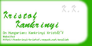 kristof kankrinyi business card